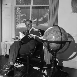 1949 Print of Brigadier Fitzroy Maclean in his Yealand Conyers home lounge