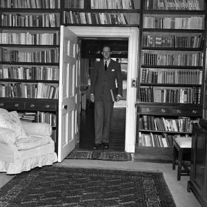Brigadier Fitzroy Maclean in a book-lined study print