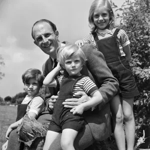 Brigadier Fitzroy Maclean with his children Jeremy, aged seven, Charles Brigadier Fitzroy Maclean with his children Jeremy, aged seven, Charles