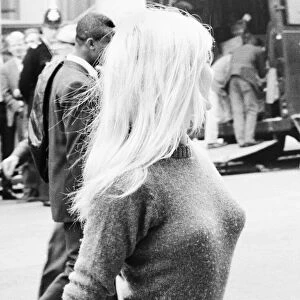 Brigitte Bardot, French actress seen here during a break in filming for "
