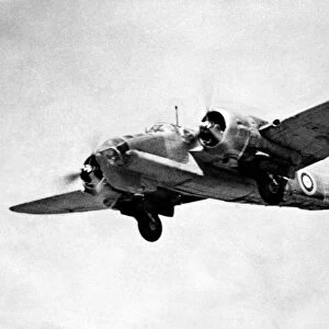 The Bristol Blenheim Mark V high speed fighter bomber in flight during the North African