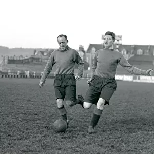 Bristol City FC. J. Paul and T. Scott in training. 11th December 1929. DM17168a