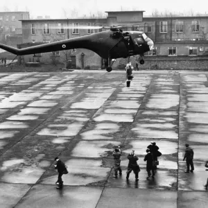 A Bristol Sycamore HR13 Helicopter delivers a special guest to RAF Linton 18th December A Bristol Sycamore HR13 Helicopter delivers a special guest to RAF Linton 18th December