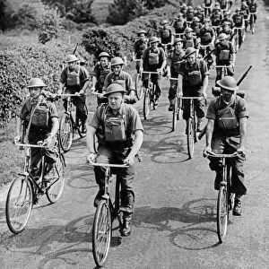 Britains cyclist army. Circa June 1940 With experience of parachutists gained while