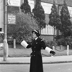 Britains first Traffic Warden to control traffic as opposed to booking cars for