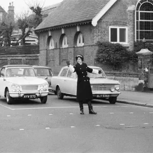 Mrs Joyce Roffey, Britain's First Traffic Warden Print 1967