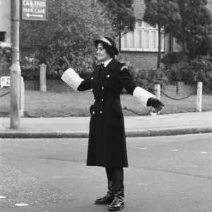 Britains first Traffic Warden to control traffic as opposed to booking cars for Britains first Traffic Warden to control traffic as opposed to booking cars for