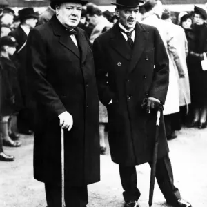 Winston Churchill with Neville Chamberlain in London Print, 1940