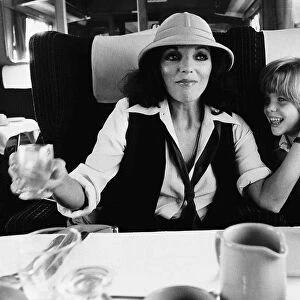 British actress Joan Collins with her daughter Katya, 7