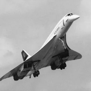 Print of British Airways Concorde over Humberside Airport Print of British Airways Concorde over Humberside Airport
