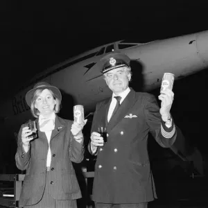 Print of British Airways Concorde crew with Coca-Cola
