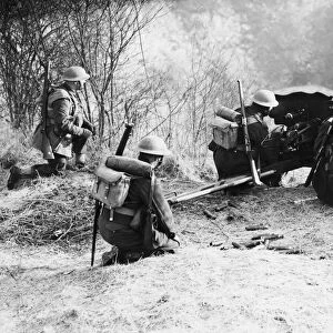 British anti-tank crew in training during the Second World War. 6th February 1940