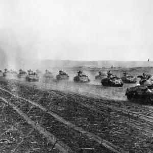 A British Armoured Brigade in the Middle East, inspected by the General officer A British Armoured Brigade in the Middle East, inspected by the General officer