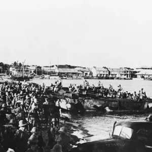British Assault Craft at Toamasina, Madagascar Print