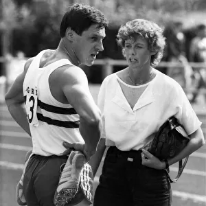 British athlete Alan Wells and wife Margret following a race in preparation for
