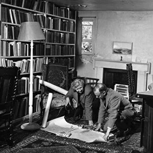 British author Agatha Christie with her husband Professor Max Mallowan at their home at