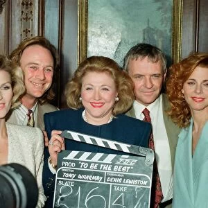 British author Barbara Taylor Bradford (centre) pictured at a photocall with the cast of