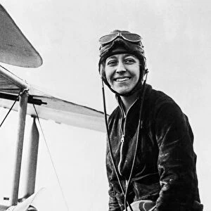 British aviator Amy Johnson pictured in the cockpit of her Gipsy Moth plane before before