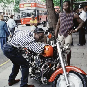 Chris Eubank and Nigel Benn at Aldwych Press Conference Print 1993