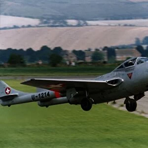 The British built De Havilland Vampire jet fighter, purchased after its retirement fron