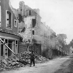 British and Canadian troops enter the liberated town of Falaise, Northern France