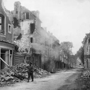 British and Canadian troops enter the liberated town of Falaise, Northern France