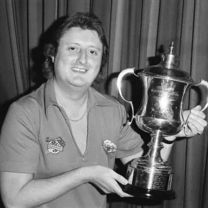 Eric Bristow with World Championship Trophy Print, 18th January 1987