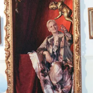 British fashion designer Vivienne Westwood, posing as an oil painting British fashion designer Vivienne Westwood, posing as an oil painting