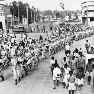 Print of British forces entering Addis Ababa on 5th April 1941 Print of British forces entering Addis Ababa on 5th April 1941