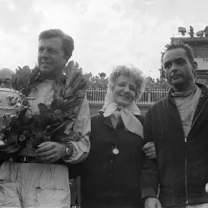 British Grand Prix Formula One at Aintree July 1961 winners on the podium British Grand Prix Formula One at Aintree July 1961 winners on the podium