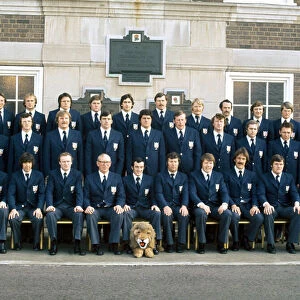British and Irish Lions Rugby Union Team pose for a group picture before embarking