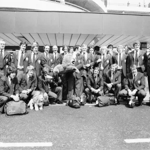 British Lions seen here at Heathrow Airport on their way to New Zealand 10th May 1977 British Lions seen here at Heathrow Airport on their way to New Zealand 10th May 1977