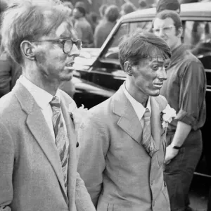 British modern artists Gilbert Proesch and George Passmore, known as Gilbert and George British modern artists Gilbert Proesch and George Passmore, known as Gilbert and George