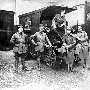 British Motor ambulance team during World War One Circa 1916