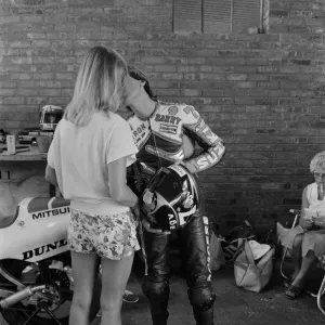British Motorcycle road racer Barry Sheene attending the South Africa Grand Prix British Motorcycle road racer Barry Sheene attending the South Africa Grand Prix