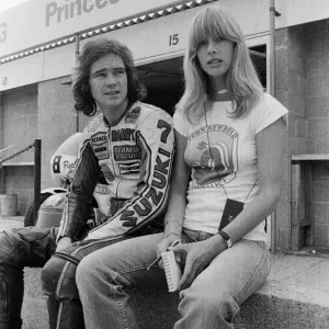 Barry Sheene with Girlfriend at Silverstone 1976 Print Barry Sheene with Girlfriend at Silverstone 1976 Print