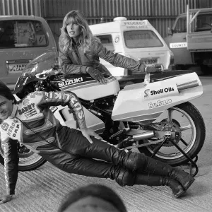 Barry Sheene at Castle Donington, 8th February 1983 Print