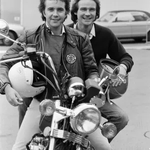 Barry Sheene and David Essex at Earls Court 1979 Print Barry Sheene and David Essex at Earls Court 1979 Print