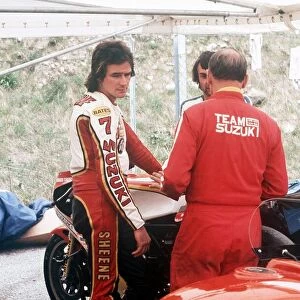 British motorcyclist Barry Sheene at the Austrian Grand Prix. 30th April 1977