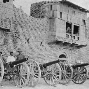 British officers inspect captured Turkish guns and material at Aziziya British officers inspect captured Turkish guns and material at Aziziya