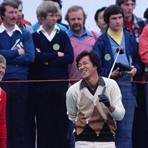 British Open Turnberry, Scotland, July 1978. Isao Aoki golfer Pained