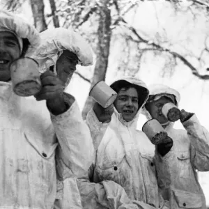 British Patrol Team in White Camouflage Print, January 1945 British Patrol Team in White Camouflage Print, January 1945