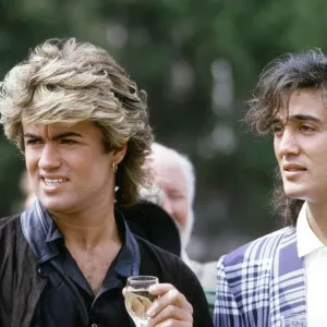 British pop group Wham pictured on their 10-day visit to China, April 1985