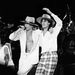 British pop group Wham pictured on their 10-day visit to China, April 1985