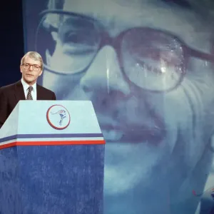 British Prime Minister, John Major launches his Conservative party election manifesto British Prime Minister, John Major launches his Conservative party election manifesto