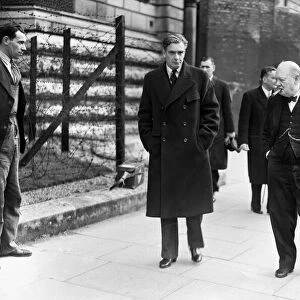 British Prime Minister Winston Churchill with Foreign Secretary Anthony Eden on their
