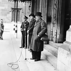 British Prime Minister Winston Churchill inspecting the Parliamentary Home Guard in British Prime Minister Winston Churchill inspecting the Parliamentary Home Guard in