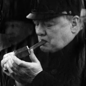 Winston Churchill Lights a Cigar, December 20th, 1943 Print Winston Churchill Lights a Cigar, December 20th, 1943 Print