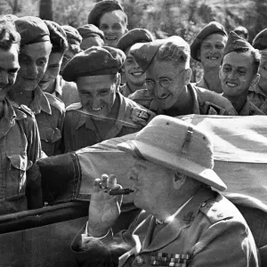 Winston Churchill in North Africa Print, 1942 Winston Churchill in North Africa Print, 1942