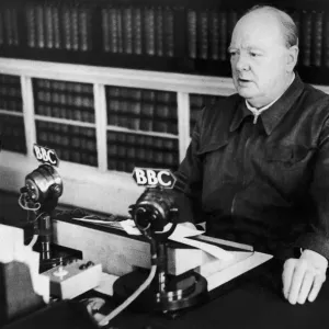 Winston Churchill Radio Broadcast Print, November 1942 Winston Churchill Radio Broadcast Print, November 1942